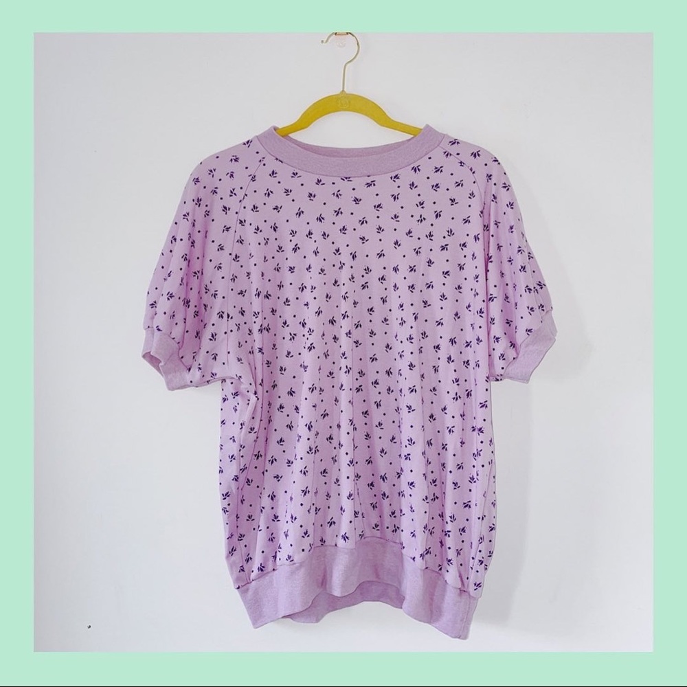 VINTAGE PURPLE FLORAL TOP